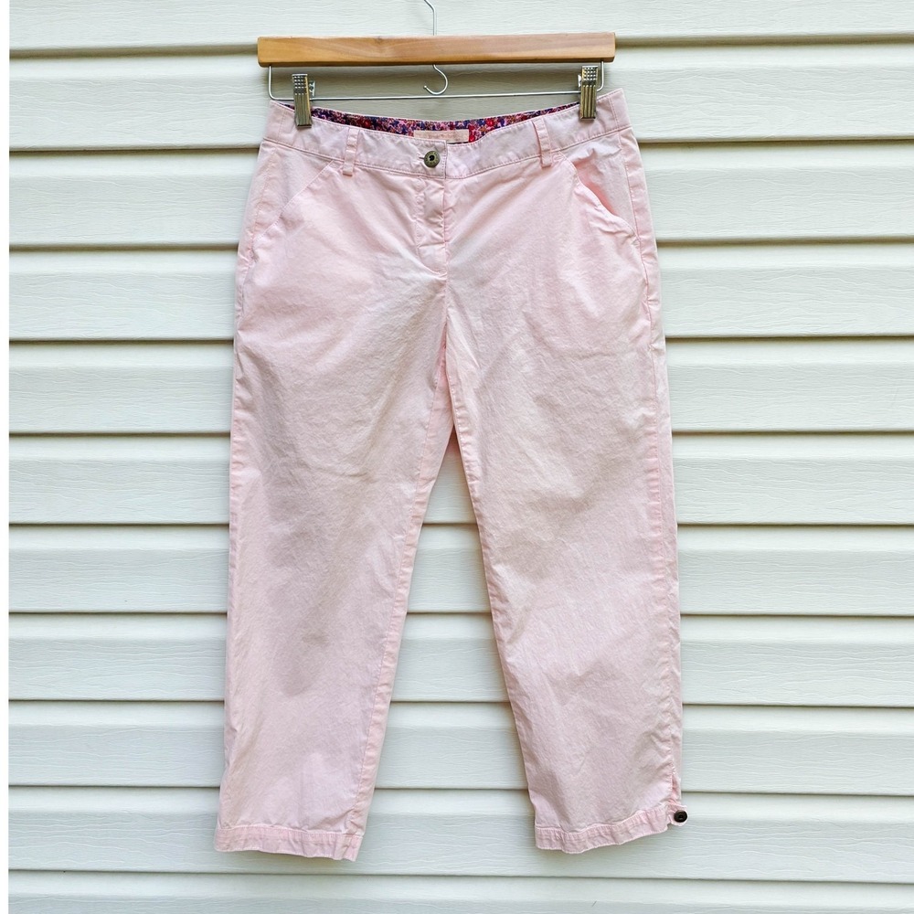VTG Y2K Brooks Brothers Pants Women 2 Pink Low Rise Crop Buckle Preppy